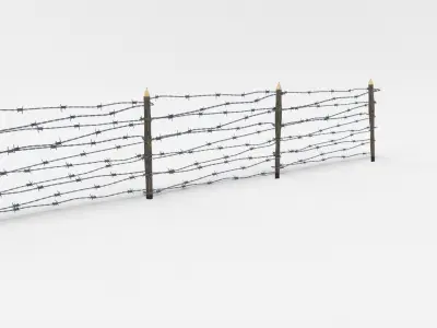 Lowpoly Barb Wire Obstacle Low-poly 3D model