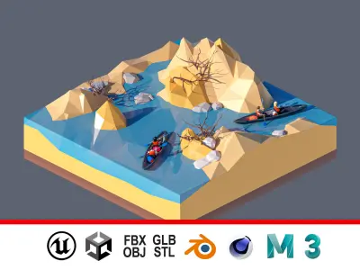 land 55A Low-poly 3D model