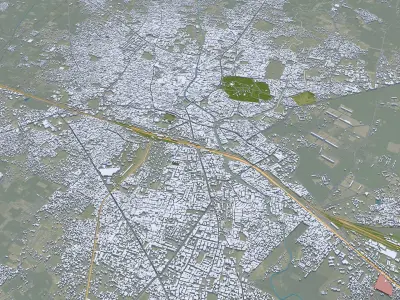 Saharanpur Uttar Pradesh India 30km Low-poly 3D model
