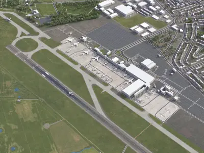 Liverpool Airport Low-poly 3D model