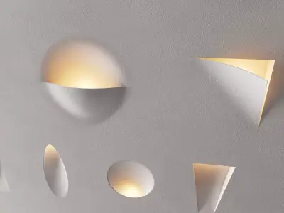Minimalist Artistic Wall Light Set 3D model