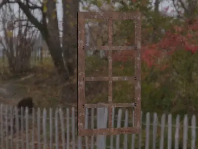 Realistic Wooden Window Frame with Dust Texture Low-poly 3D model