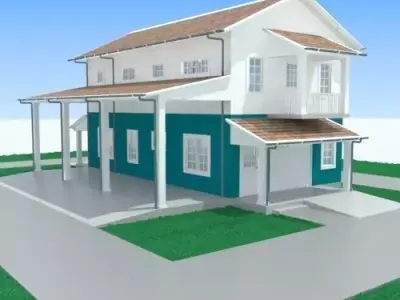 Apartment with garage-1 3D model