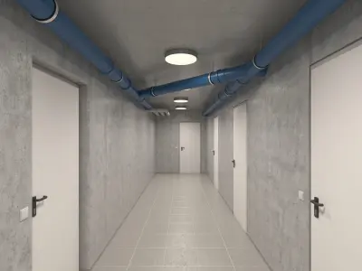 Basement Hallway Corridor 02 3D model purchase