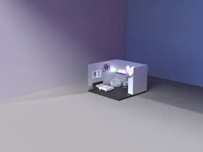 Modern Gamer Room 3D model