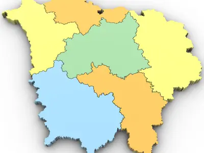 3d Political Map of Belarus 3D model
