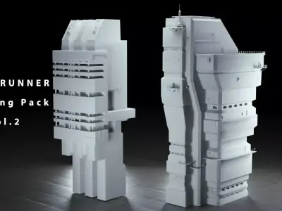 Bladerunner Cyberpunk Buildings vol 2 Low-poly 3D model