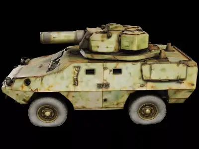 Armored Recon Vehicle Weathered Military APC Game Ready PBR Low-poly 3D model