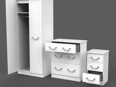 Bedroom Furniture Set - Antique Style 3D model