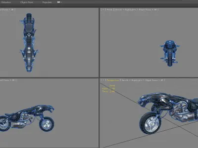 Sci-fi Panther motorcycle Low-poly 3D model