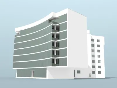 Modern Multi Story Office Building 3D model