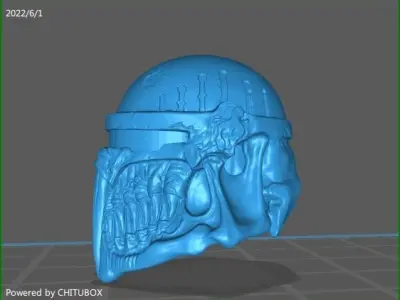 mandalorian skull helmet with visor for action figures 3D model