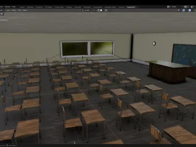 Classroom Low-poly 3D model