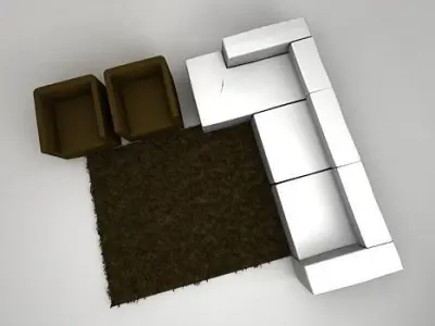 Living room set FLV301 Free 3D model