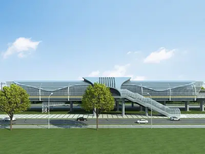 Light Rail Station 02 3D model