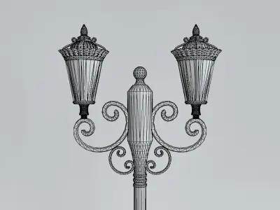 Street Lamp Low Poly PBR 3D Model Low-poly 3D model