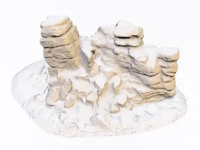 A Rock Formation - Dartmoor Stone Photo-Scan Model Low-poly 3D model