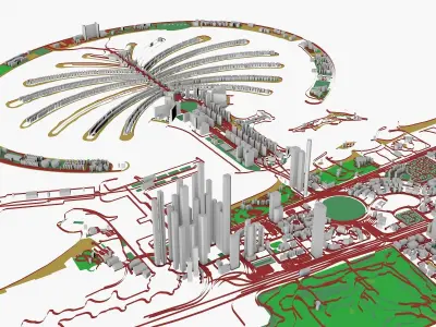 Dubai airport Low-poly 3D model