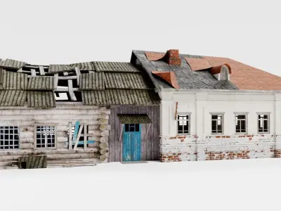 CountryHouseA old damaged as1 Low-poly 3D model