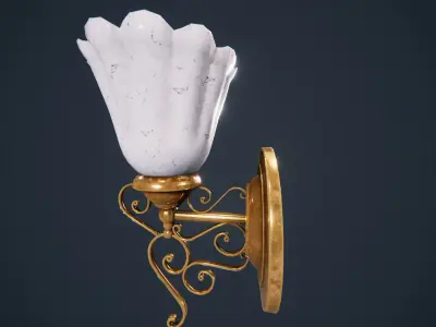 Wall lamp victorian  HDRP Low-poly 3D model