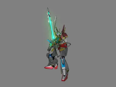 Attacker Gundam B 20 3D model