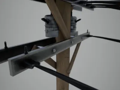 Power Pole PBR Low-poly 3D model