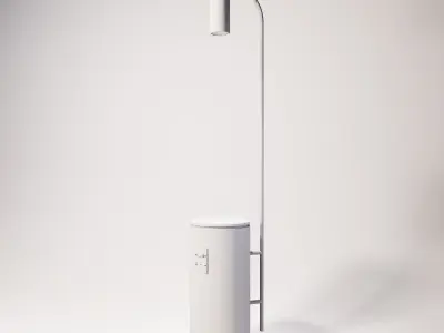 Floor lamp with marble base Low-poly 3D model