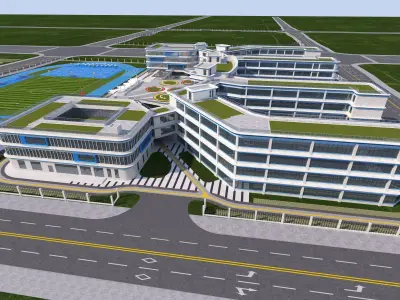 School Building 03 Low-poly 3D model
