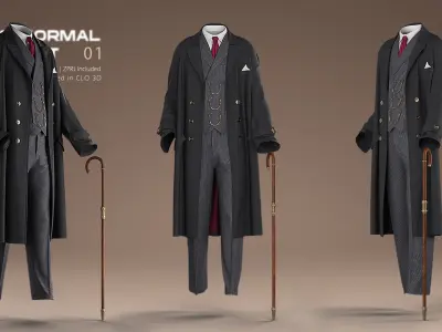 MENS FORMAL SUIT SET 01   CLASSIC ELEGANCE REIMAGINED 3D model