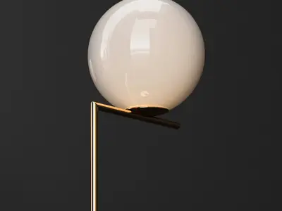 Flos IC floor lamp F2 Gold 3D model