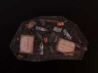 Set of garbage Low-poly 3D model