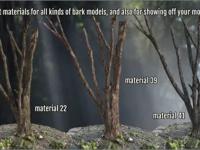 Megapack 100 Bark smart materials for Substance Painter Texture