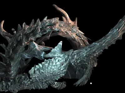 DArk Alien Dragon God Bone In space 1 3D model