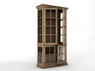 old cabinet wooden cabinet Low-poly 3D model