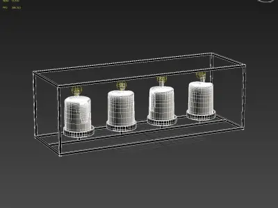 candlestick with candles 02 3D model