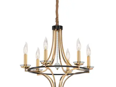 Glendale light chandelier in gold 3D model