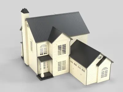 Cottage House Design 18T5  Low-poly 3D model