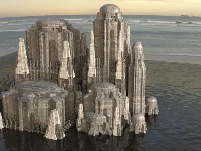 Oasis Temples 1  3D model