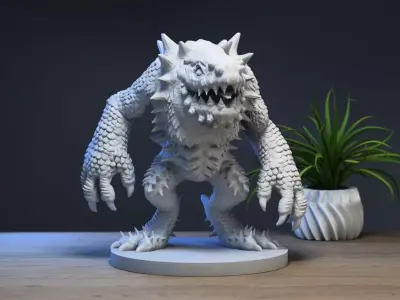 Demon dragon creature miniature  Cyborg miniature  3D print model