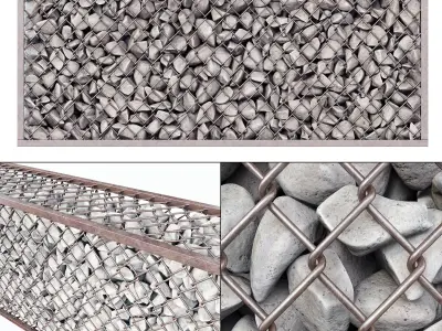Gabion cage rock stone n2 3D model