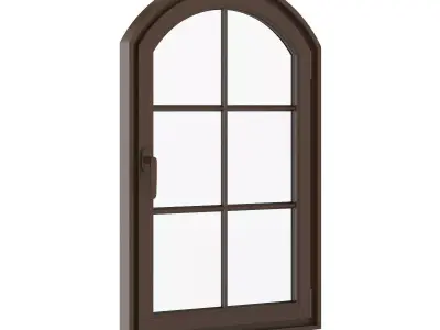 Brown Metal Window 940mm x 1440mm 3D model