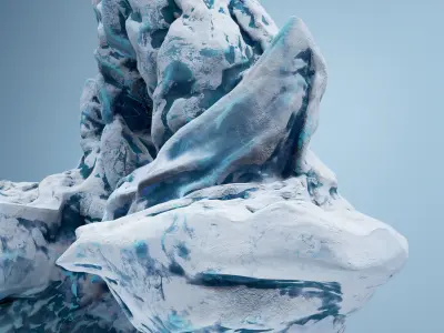 Iceberg mountain cartoon 3D model