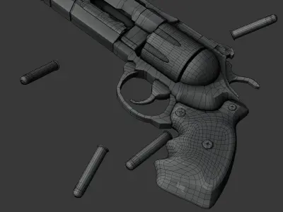 Rugged Sci-Fi Revolver 3D model