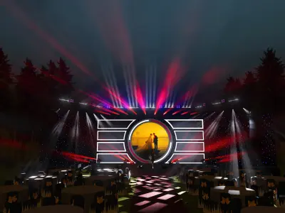 Concert stage design 3D model Texture
