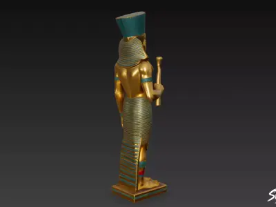 Pharaoh Amenhotep Statue Low-poly 3D model