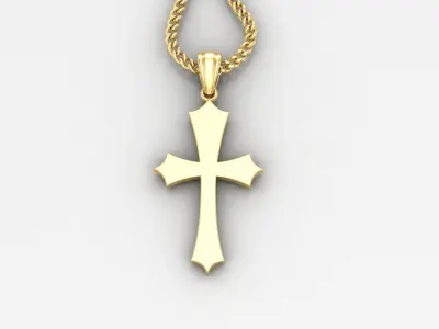 Light Gold 18K Cross Pendant 1CP039 3D print model