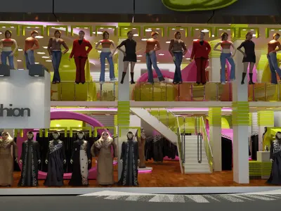 Cloth Mall Center - 3d Max Model 2018 - Vray 3D model