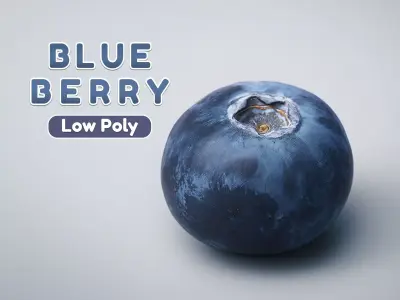 Blueberry 3D Low-poly 3D model