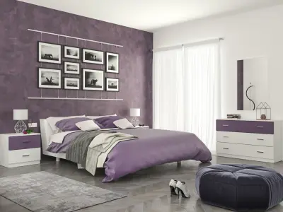 purple bedroom 3D model