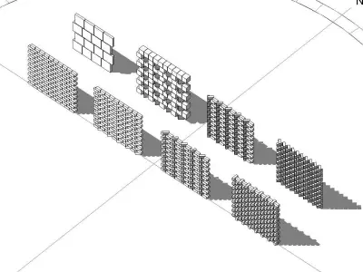 Parametric Brick- Masonry Wall with various array options Low-poly 3D model